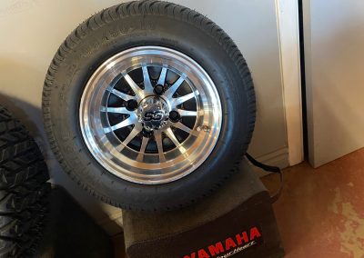 10×7 MACHINED/BLACK WHEEL (3:4 OFFSET) WITH 205/50-10 GTW MAMBA STREET TIRES