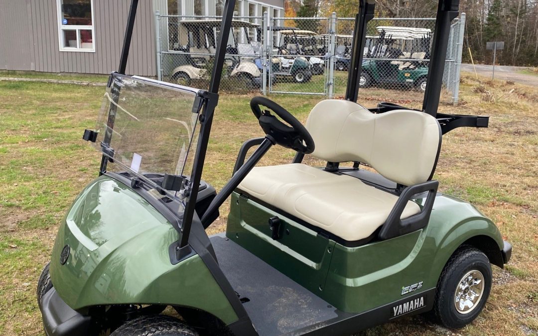 NEW 2026 Yamaha Drive2 QUIETECH Fuel Injected Golf Car in Evergreen Metallic.