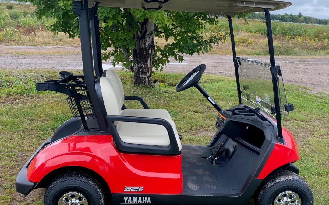 New 2027 Yamaha Drive2 QUIETECH Fuel Injected Golf Car in Coral Red Metallic